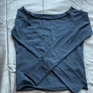 Women's Blue Long Sleeve Top